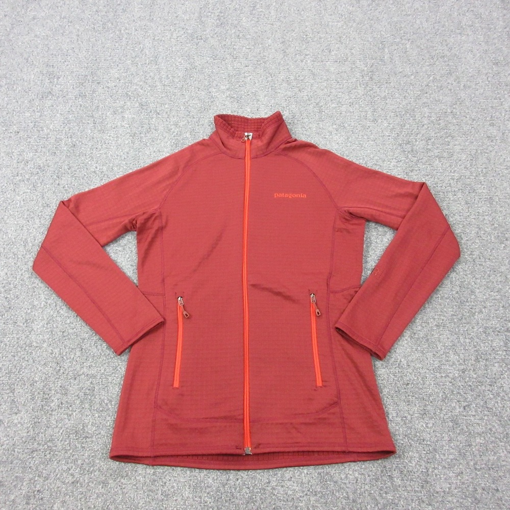 Patagonia R1 Jacket Womens XS Red Full Zip Grid Fleece Lightweight Hiking